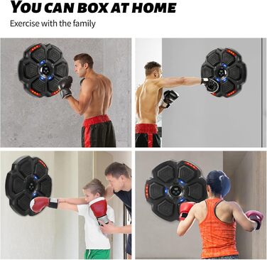 LEAFIA Музична боксерська машина: LED-дисплей, кріплення для боксерського мішка, Bluetooth, 9 режимів швидкості, підрахунок ударів, для зняття стресу та покращення реакції. Підходить для дорослих та дітей.