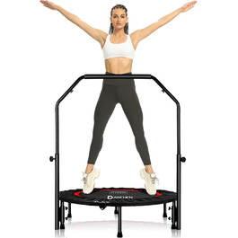 Міні-трамплін DARCHEN для дорослих, 200 кг, 100 см: для тренувань та фітнесу, тиха та безпечна пружина, чорний каркас, червоний