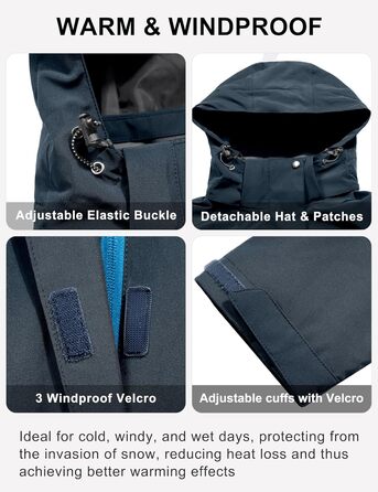 Жіноча водонепроникна куртка Little Donkey Andy - Легка дихаюча куртка-вітровка для активного відпочинку та походів, M, Синій