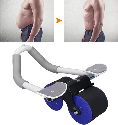 Автоматичний відскочний ролик для пресу Asixxsix з підставкою для ліктів, синій