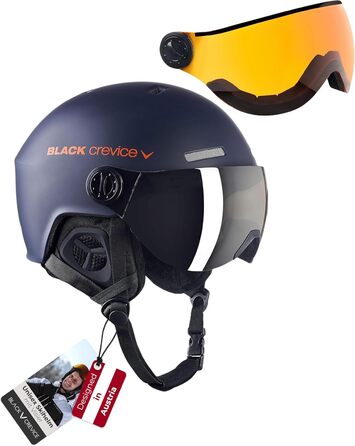 Шолом гірськолижний Black Crevice Arlberg з візором (S, темно-синій/оранжевий)