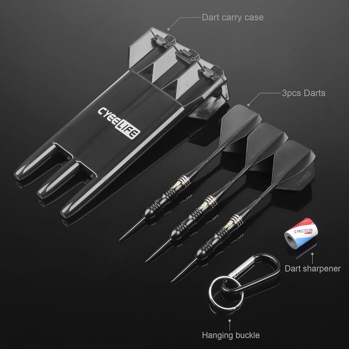 Дарти CyeeLife 26 г, сталеві стріли з кейсом та аксесуарами для дартсу