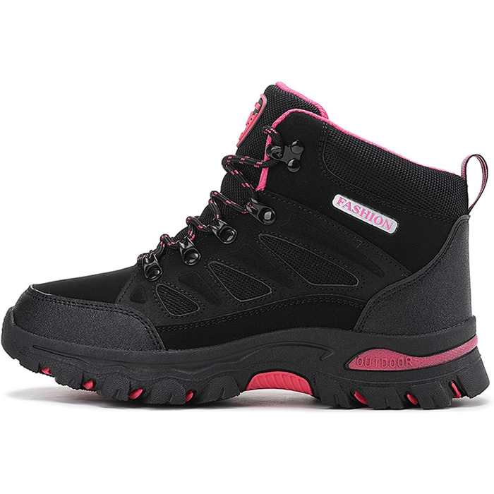 Чорні трекінгові черевики для жінок | Зручні та легкі туристичні черевики | Черевики для хайкінгу, кемпінгу та тренувань | Розмір 39 EU