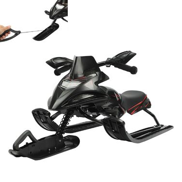 Слалом-санчата з гальмами, автоматичним тросом, рулем та амортизаторами для дітей та дорослих, вантажопідйомність до 80 кг, чорного кольору