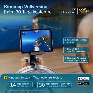 Водяний тренажер Skandika Lykke: дерев'яний, для дому, з великим резервуаром, сумісний з Kinomap