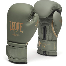 Боксерські рукавички LEONE 1947 шкіряні, військова серія, для MMA, UFC, Муай Тай, кікбоксингу, карате, тренувань, спарингів, зелені, 16 унцій (450 г)