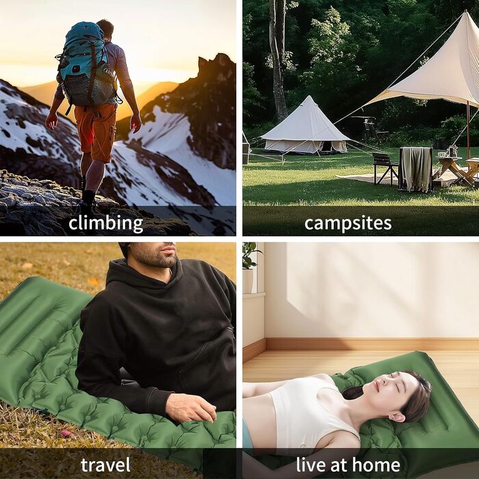 Саморозгортальний килимок для кемпінгу TVWVT, ультралегкий, з ножною помпою