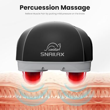 Масажер для шиї та тіла Snailax SL-498-UK з підігрівом, бездротовий перкусійний масажер для спини, плечей, ніг. Подарунок для неї та для нього