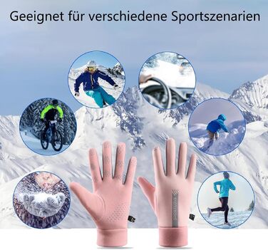 Зимові велосипедні рукавички для жінок, теплі термо рукавички з підтримкою сенсорного екрану, для бігу, їзди, велоспорту та піших прогулянок