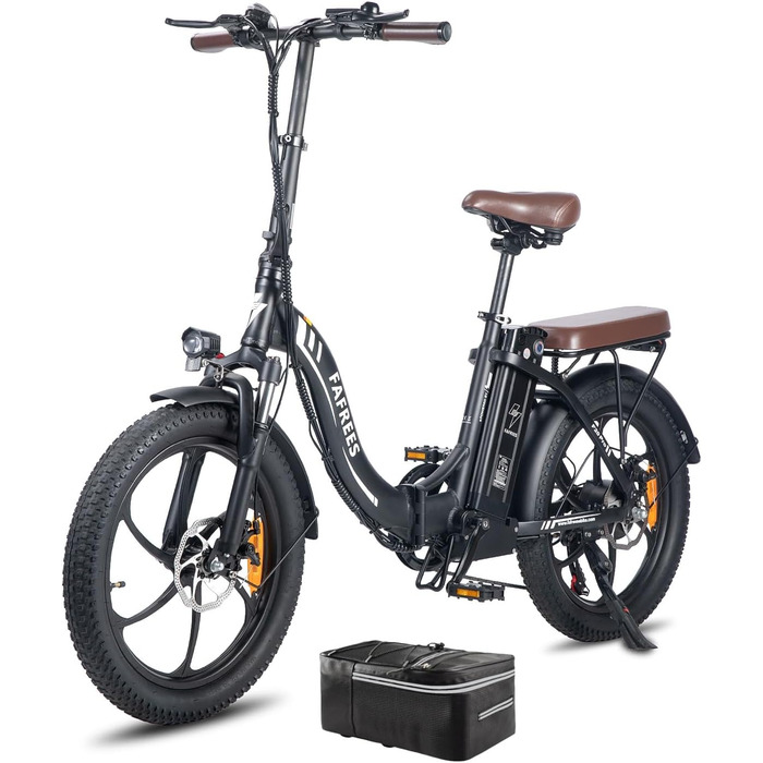 Складаний електровелосипед Fafrees F20 Pro 20 дюймів, 250W, 36V 18Ah, для дорослих, запас ходу 70-150 км, чорний, вантажопідйомність 150 кг