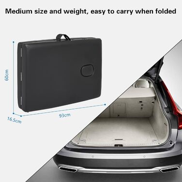 Мовбільна масажна кушетка Mondeer з 2 зонами, регульована по висоті, складана з дерева, для салону краси, з підголовником та підлокітниками, чорна