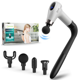 Масажер для тіла Cotsoco з подовженим насадженням, масажний пістолет для спини з 4 насадками та 6 рівнями швидкості, подарунок для чоловіків та жінок, чорний