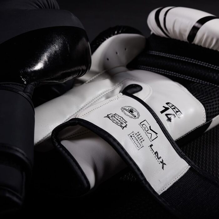 Боксерські рукавички LNX Challenge 16 Oz для чоловіків, жінок і дітей, кікбоксинг, бокс, муай-тай, MMA, білі