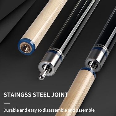 Білий більярдний кий Kmise Professional Pool Cue - 19/20/21 oz з канадського клена, з карбоновою телескопічною насадкою, для дорослих (595г)