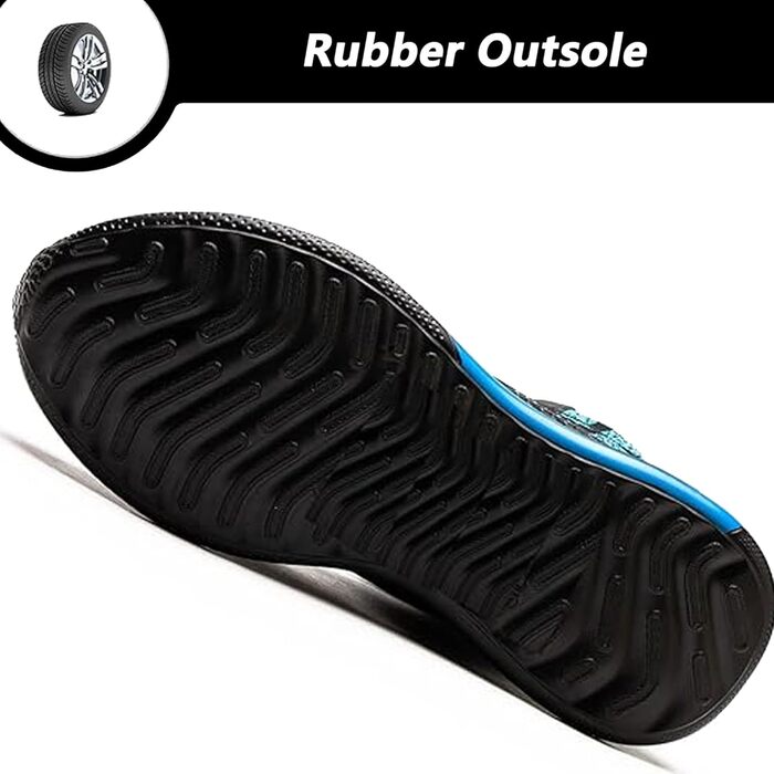 Зручні та безпечні робочі черевики з металевим носком для чоловіків та жінок. Дихаючі, антиковзкі, розміри 35-48 EU, колір блакитний.