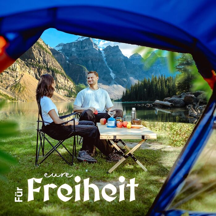 Намет туристичний Burgwerk Tunnelzelt для 3 осіб, водонепроникний, UV-захист 50+, міцний, для кемпінгу, сімейний, тунельний, синій