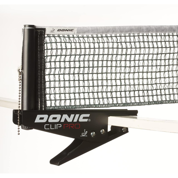 Сітка для настільного тенісу Donic Clip Pro, ITTF, з регулюванням висоти, чорна-зелена, для змагань, кліпсова, для приміщень