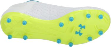 Кросівки футбольні Under Armour Magnetico Select 3.0 FG Unisex, 38.5 EU, білий/капрі жовтий, висока видимість