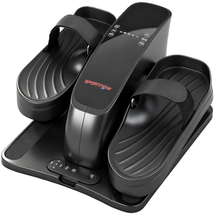 Міні-тренажер для ніг SportNow, 12 швидкостей, LED-дисплей, пульт дистанційного керування, нековзне покриття, портативний, металевий, пластиковий, чорний