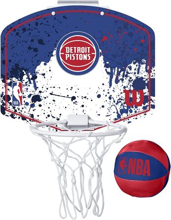 Баскетбольне кільце Wilson NBA Mini для дорослих та дітей, Детройт Пістонс, універсальний розмір