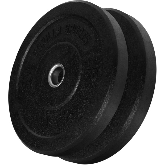 Олімпійські диски GORILLA SPORTS гумові 5–50 кг, 50 мм, для штанги, одиничні/набір