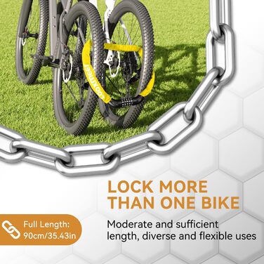 Замок для велосипеда з цифровим кодом, 11 кольорів, 90 см, рівень безпеки 8, 5-значний, для велосипеда, мотоцикла, ролера, дверей (жовтий)