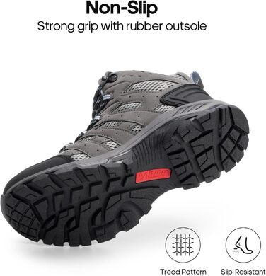 Черевики для піших прогулянок NORTIV 8 жіночі, 39 EU, темно-сірий замш