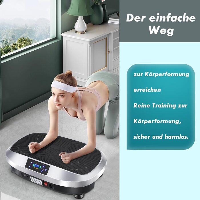 Вібраційна платформа для дому Sport - 6 програм, для м'язів та схуднення, срібна