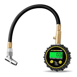 Цифровий манометр ATsafepro 200 PSI з гнучким шлангом та підсвічуванням, LCD дисплей, для шин авто, вантажівок, SUV, мотоциклів, сертифікований