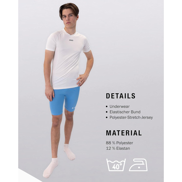 Чоловічі компресійні тайтси JAKO Tight Basic 2.0 8516, блакитні (розмір 164)