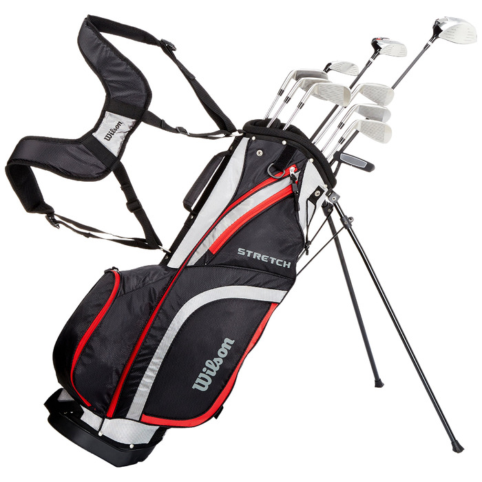 Набір для початківців Wilson B4 Komplettsatz: 10 гольф-клубів з сумкою, для чоловіків, правша, чорний/сірий/червоний