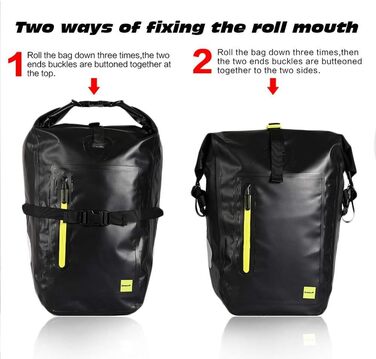 Велосипедна сумка WATERFLY 25L на багажник, водонепроникна, чорна
