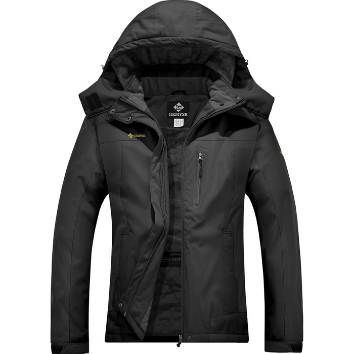 Жіноча лижна куртка GEMYSE: водонепроникна, вітронепроникна, з флісовою підкладкою, для активного відпочинку на снігу (M, сірий)