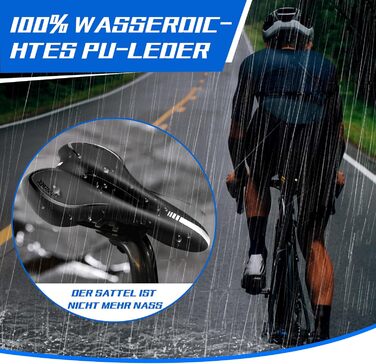 Зручний велосипедний сідло з гелевою подушкою: ергономічний, водонепроникний, амортизуючий, дихаючий для чоловіків та жінок. Підходить для MTB, шосе, city, електровелосипедів