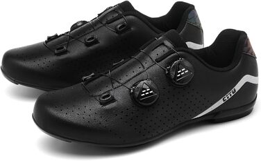 Велосипедні шкарпетки для їзди по дорозі та MTB, дихаючі, без шнурів, з ротаційним шнурувальним механізмом, білі (38 EU, чорний)