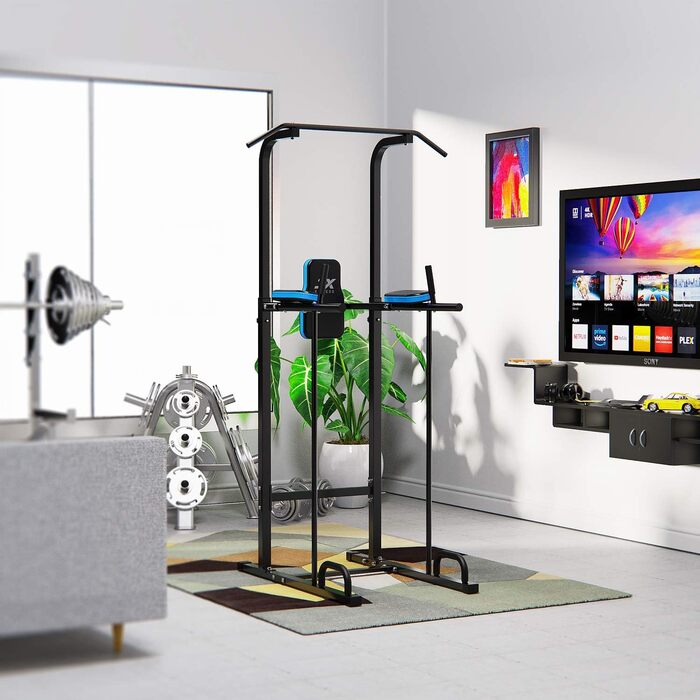 Стійка для підтягувань та віджимань JX FITNESS Kraftturm, багатофункціональна станція для тренувань, турнік, бруси, прес, домашній спортзал