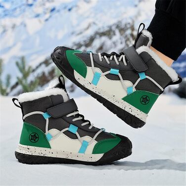 Водонепроникні зимові черевики для дітей - зимові чоботи для дівчаток та хлопчиків, утеплені, для активного відпочинку, антиковзаючі, розмір 28 EU, зелені