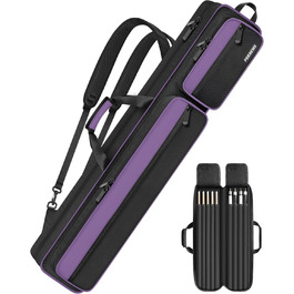 Чохол для більярдної кулі, сумка для 4 кулі та 5 шомполів, м'яко стьобаний, з регульованим плечовим ременем, для жінок та чоловіків (фіолетовий/чорний)