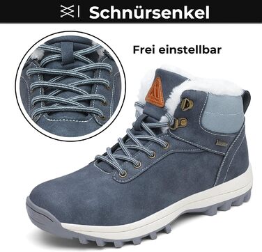 Зимові черевики Mishansha для чоловіків та жінок. Теплі, з підкладкою, зимові чоботи. Outdoor, 36-48 EU, розмір 42 EU, блакитні