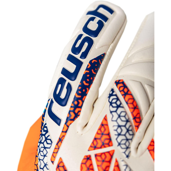 Воротарські рукавиці Reusch Profi Attrakt Gold X NC (10.5) - професійні, для тренувань та ігор на траві та штучних покриттях, помаранчево-сині