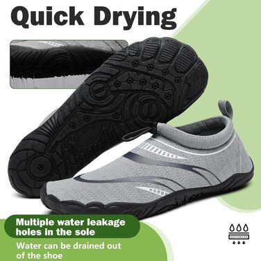 Mishansha Легкі дихаючі шкарпеткові капці для чоловіків та жінок з товстою підошвою, антиковзаючі, розмір 36-46, сірий колір