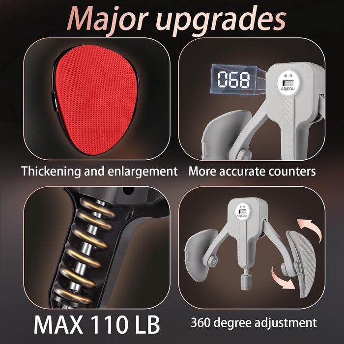 Тренажер для внутрішньої поверхні стегна Thigh Master: регулювання 0.0-49.9 кг, для жінок та чоловіків, бежевий