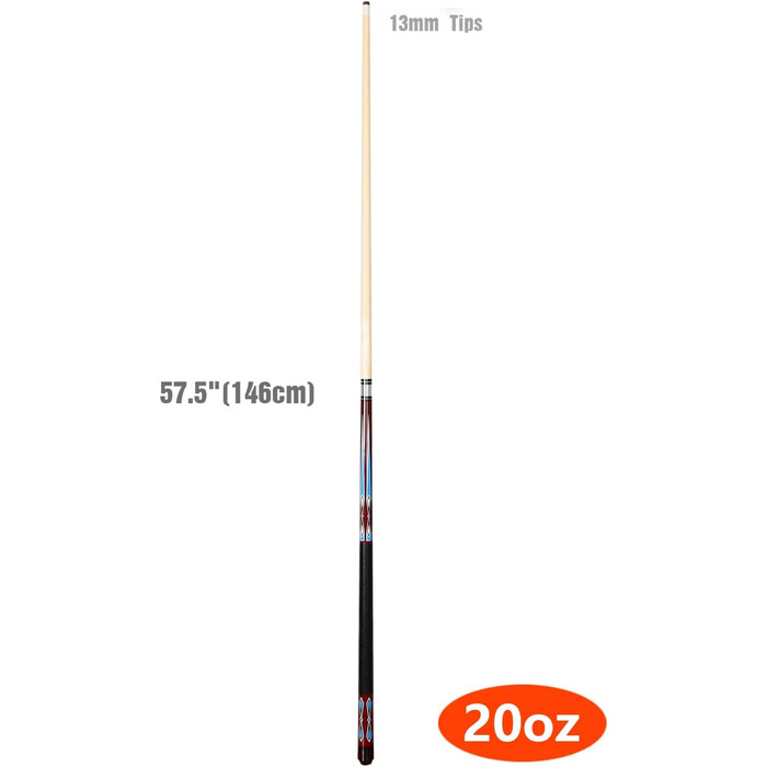 Набір більярдних київ Moyan (2 шт.), 58 дюймів, 2 частини, кленовий
