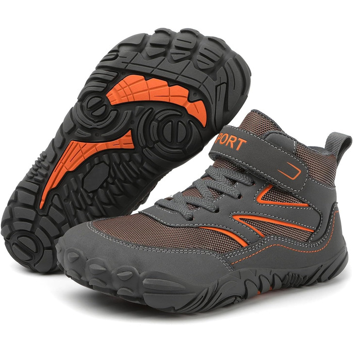 Дитячі трекінгові черевики для туризму та активного відпочинку, водонепроникні, спортивні кросівки для хлопчиків та дівчаток, зручні та легкі, з клямками (30 EU, Zz1 Grey)