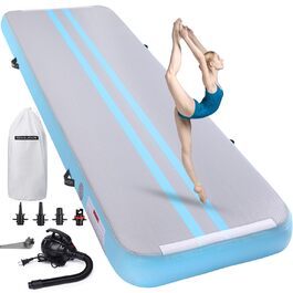 Надувний килимок для гімнастики 3м/4м/5м з насосом, 10 см для йоги, акробатики, тренувань