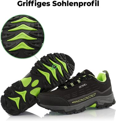 Черевики для трекінгу жіночі та чоловічі, водонепроникні, чорно-зелені, 37 EU