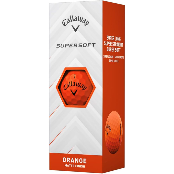 Гольф м'яч Callaway Supersoft 2025, білий (помаранчевий)