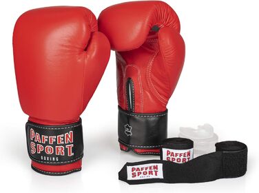 Набір для боксу PAFFEN SPORT Advanced: шкіряні боксерські рукавички, бинти та капа для дорослих