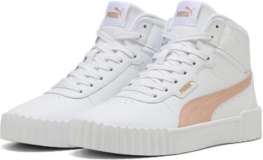 Кросівки PUMA Carina 3.0 Mid для жінок, 39 EU, білий, рожевий кварц, золотий