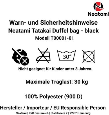 Спортивна сумка для бойових мистецтв 50L чорна для дзюдо, джиу-джитсу, карате з окремими відділеннями та відділенням для взуття